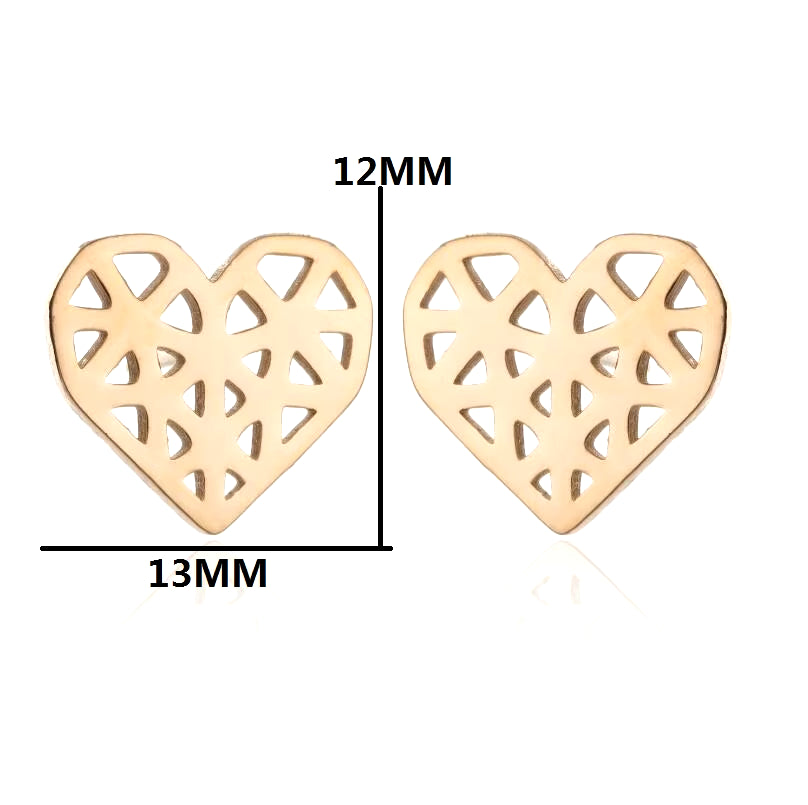 Stainless Steel Geometric Earrings for Women Girls Minimalist Jewelry Heart Bird Ghost Umbrella Cat Volleyball Earing Stud