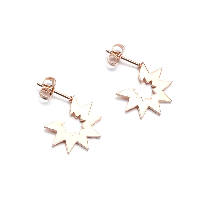 Stainless Steel Geometric Earrings for Women Girls Minimalist Jewelry Heart Bird Ghost Umbrella Cat Volleyball Earing Stud