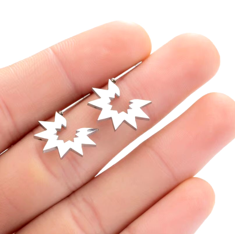 Stainless Steel Geometric Earrings for Women Girls Minimalist Jewelry Heart Bird Ghost Umbrella Cat Volleyball Earing Stud