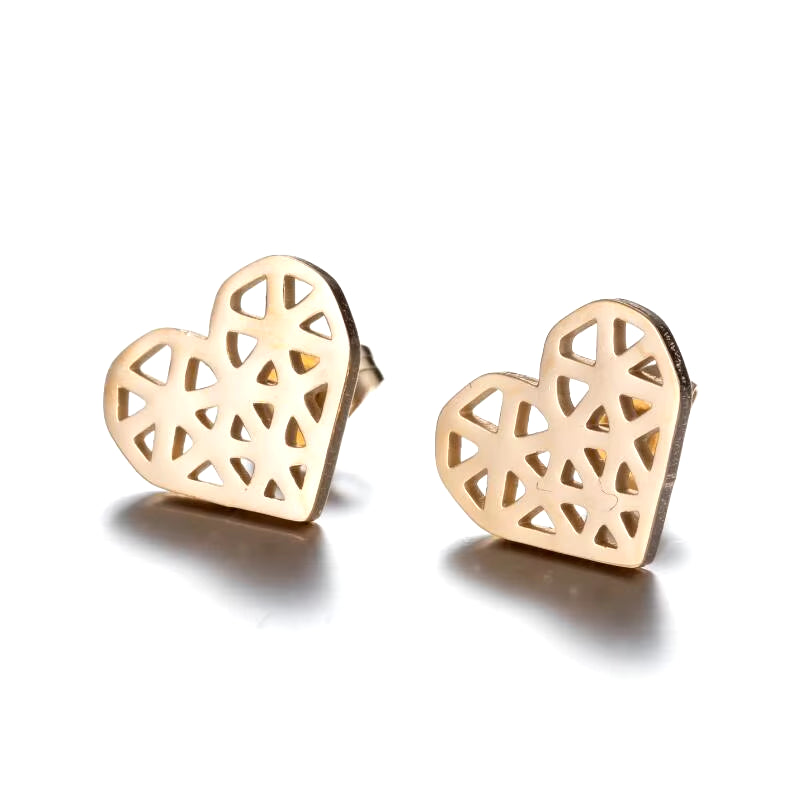 Stainless Steel Geometric Earrings for Women Girls Minimalist Jewelry Heart Bird Ghost Umbrella Cat Volleyball Earing Stud