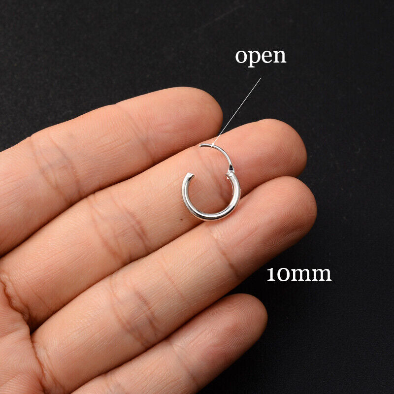 Men'S Stainless Steel Small Hoop Earrings Ear Cartilage Lip Piercing Nose Hoop