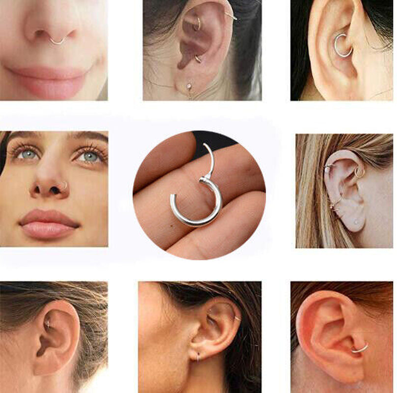 Men'S Stainless Steel Small Hoop Earrings Ear Cartilage Lip Piercing Nose Hoop