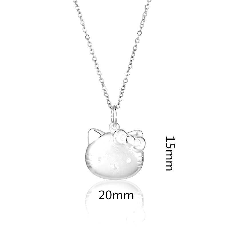 Hello Kitty Birthday Gift Kitty Necklace Female Sweet and Lovely Pendant Collarbone Chain for Girlfriends Walk Gift Hot Selling